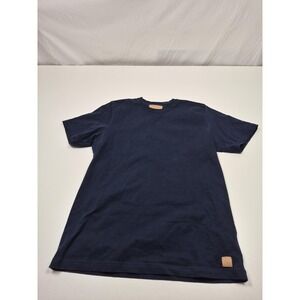 Gustin Shirt Mens Large Blue Short Sleeve Crewneck 100% Cotton Tee Casual